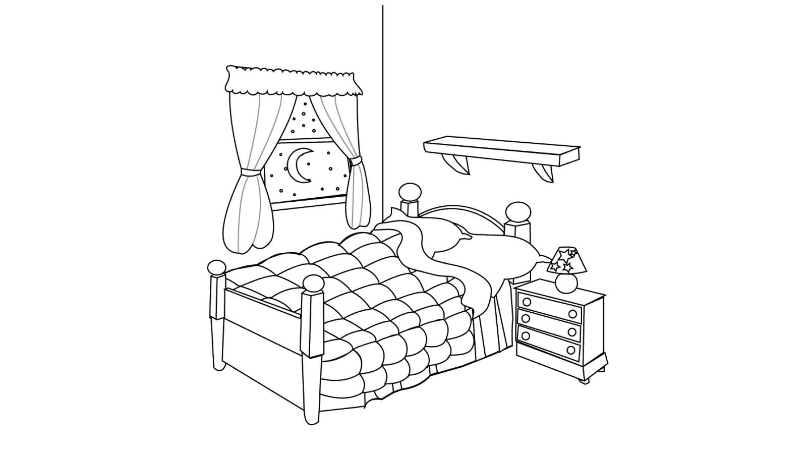 Dibujo de Cama para colorear y pintar #31061
