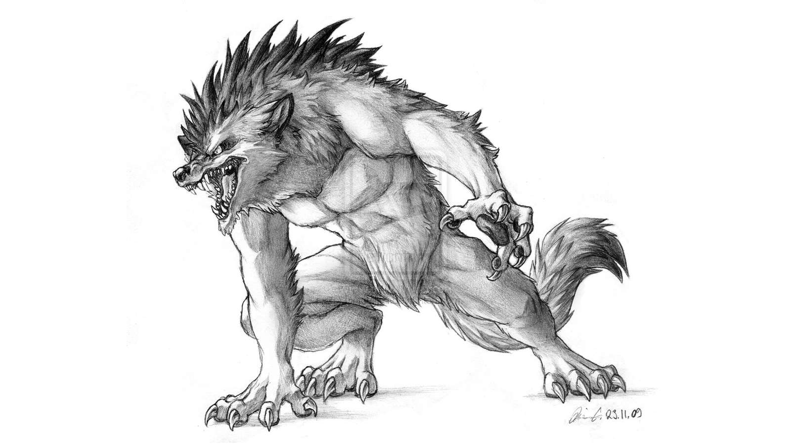 Dibujo de Hombre lobo para colorear y pintar #42623